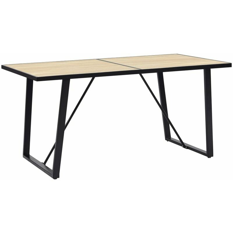 

Happyshopping - Mesa de comedor de MDF color roble 140x70x75 cm