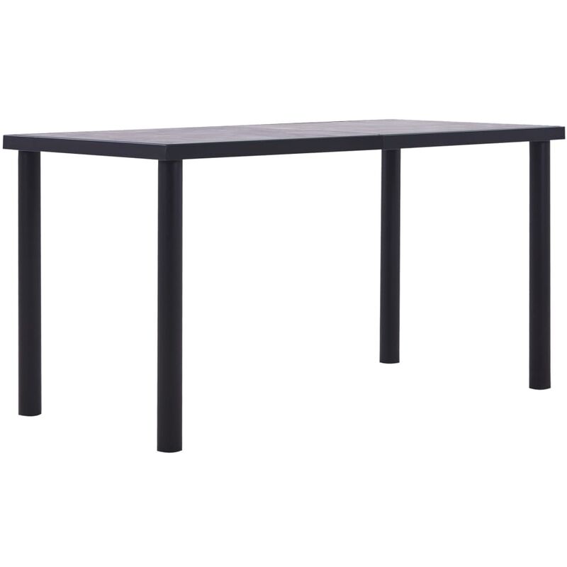 

Mesa de comedor de MDF negro y gris hormigón 140x70x75 cm - Negro