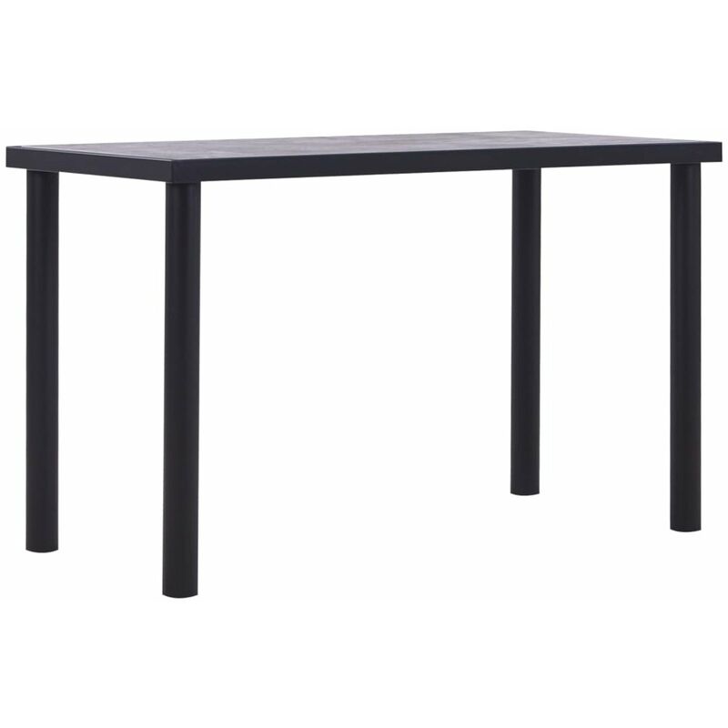

Happyshopping - Mesa de comedor de MDF negro y gris hormigon 120x60x75 cm