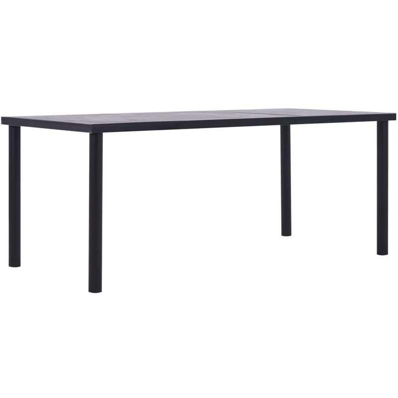 

vidaXL Mesa de Comedor de MDF Negro y Gris Hormigón 200x100x75 cm - Negro