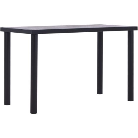 Mesa de comedor de MDF negro y gris hormigón 120x60x75 cm vidaXL