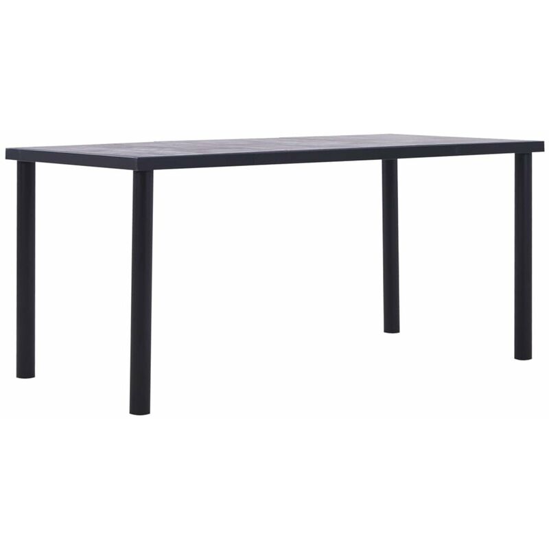 

Mesa de comedor de MDF negro y gris hormigon 160x80x75 cm
