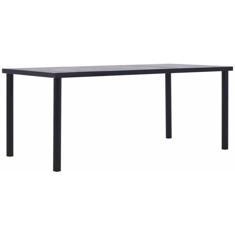 

Happyshopping - Mesa de comedor de MDF negro y gris hormigon 200x100x75 cm