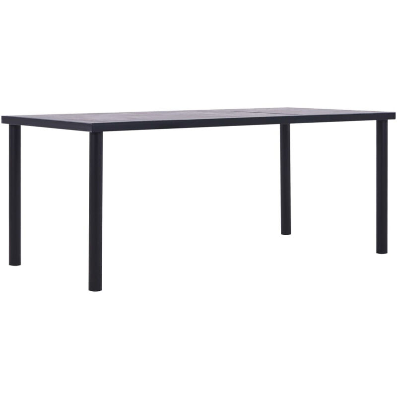 

Mesa de comedor de MDF negro y gris hormigon 200x100x75 cm