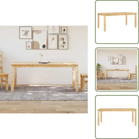 Mesa de comedor de pino - vidaXL Mesa de comedor Corona madera maciza de pino 180x90x75 cm -