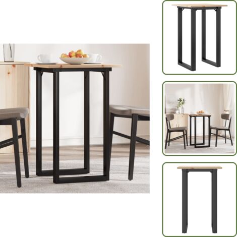 Mesa de comedor de pino - vidaXL Mesa de comedor marco O madera maciza pino y acero 50x50x75 cm -