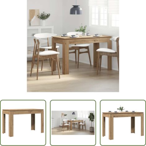 Mesa de comedor de roble -  Mesa de Comedor Roble Artesano 120x60x76cm madera reconstituida