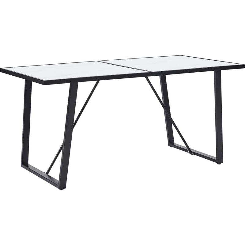 

Mesa de comedor de vidrio templado blanco 160x80x75 cm
