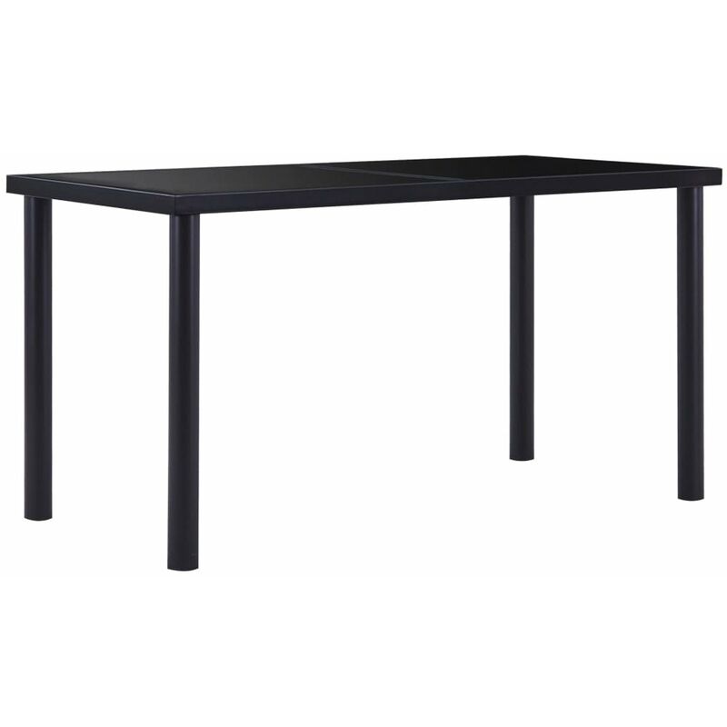 

Happyshopping - Mesa de comedor de vidrio templado negro 140x70x75 cm