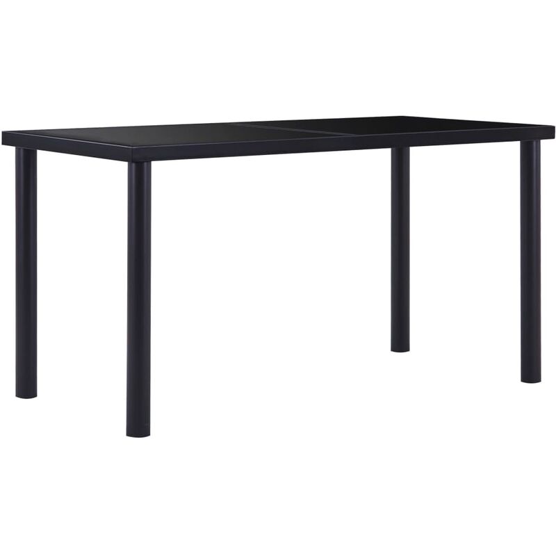

BHD - Mesa de comedor de vidrio templado negro 140x70x75 cm