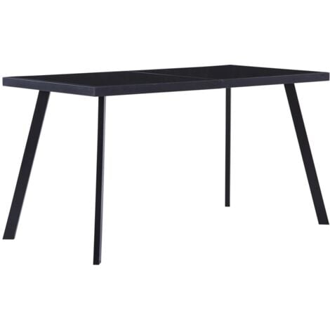 Mesa de comedor de vidrio templado negro 140x70x75 cm vidaXL