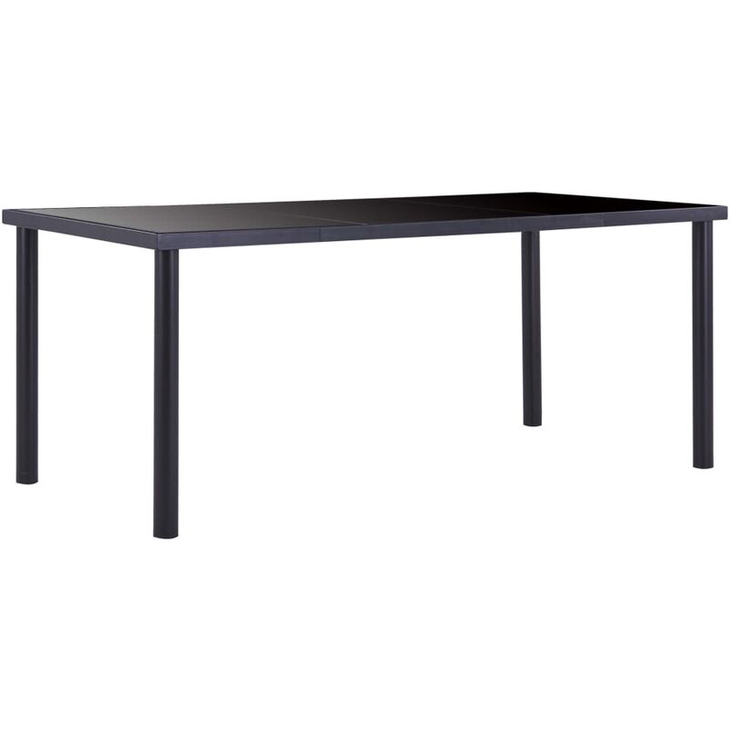 

BHD - Mesa de comedor de vidrio templado negro 180x90x75 cm