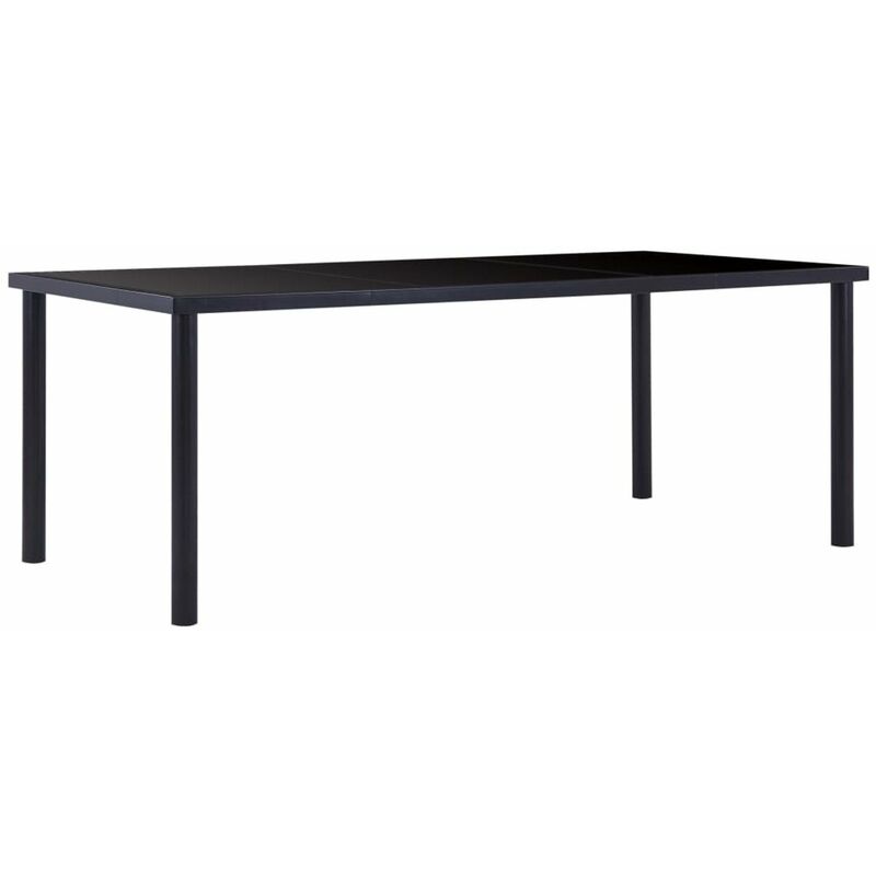

Happyshopping - Mesa de comedor de vidrio templado negro 200x100x75 cm