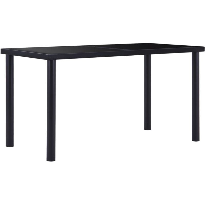

vidaXL Mesa de Comedor de Vidrio Templado Negro 140x70x75 cm - Negro