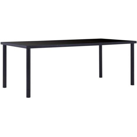 Mesa de comedor de vidrio templado negro 200x100x75 cm