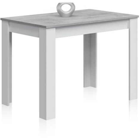 Mesa de comedor Dina Blanco Artik (Blanco Mate) - Gris Cemento 67cm (ancho) x 78cm (alto)