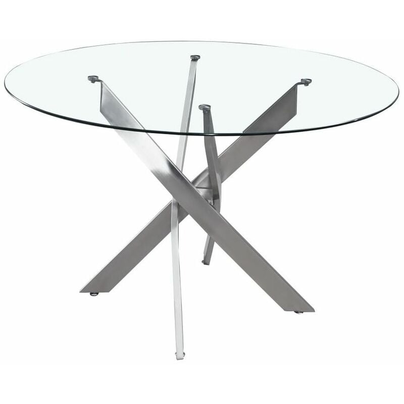 

BHD - Mesa de Comedor DKD Home Decor Cristal Acero (120 x 120 x 75 cm)