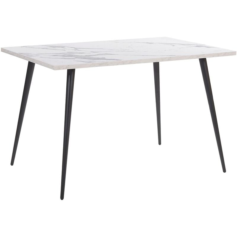 

Mesa de comedor efecto mármol blanco/negro 120x80 cm SANTIAGO