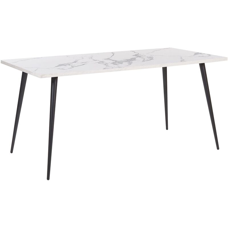 

Mesa de comedor efecto mármol blanco/negro 160x80 cm SANTIAGO