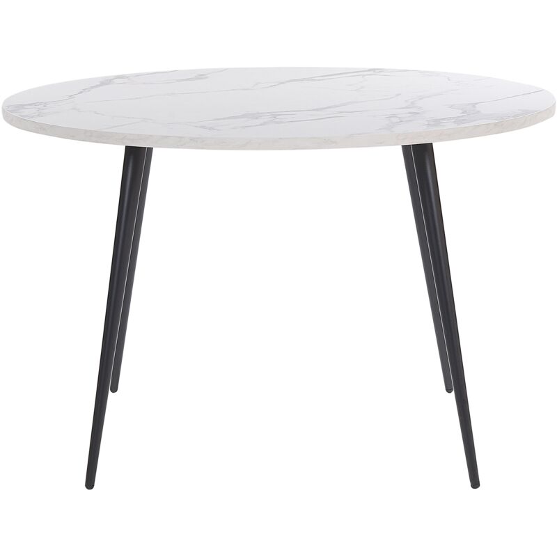 

Mesa de comedor efecto mármol/negro redonda ⌀ 120 cm ODEON