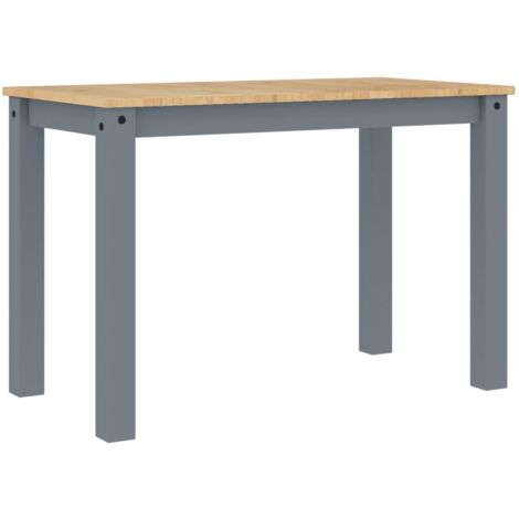 Mesa de comedor estilo rústico moderno 117 x 60 x 75 cm madera maciza de pino gris DEC036903