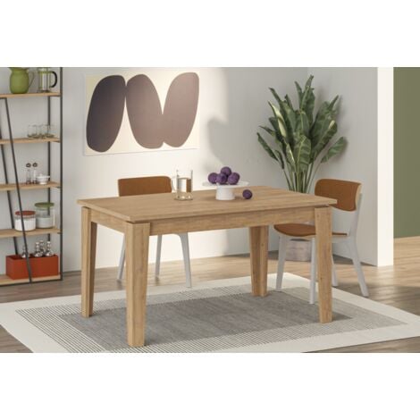 Mesa de comedor extensible 140 x 80 cm roble claro - Amsterdam