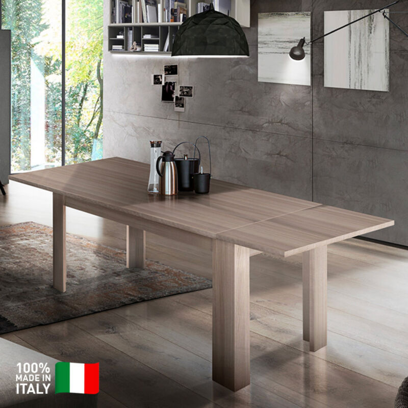 

Mesa de comedor diseño extensible 160-210 x 90 cm madera olmo Jesi Pearl