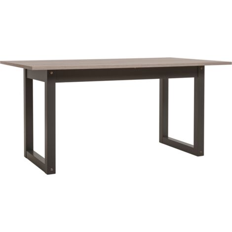 Mesa de comedor extensible 160 x 190 cm roble claro y gris antracita - Piombino