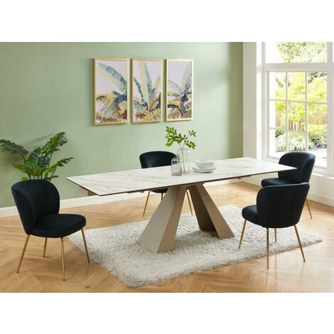 Mesa Consola Extensible, Mesa Comedor Plegable, 220, Para 10 Comensales,  Patas Madera Maciza, Estilo Moderno, Roble Y Negro con Ofertas en Carrefour