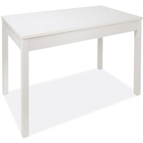 Mesa de comedor extensible blanca enteramente en madera de melamina cm 90x160 - 240