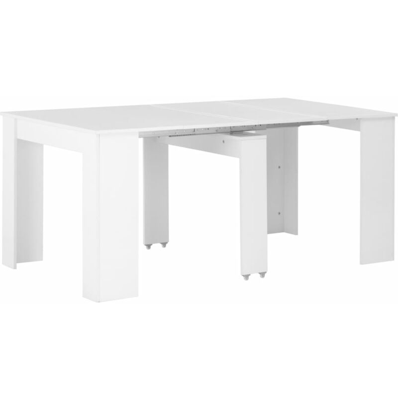 

BHD - Mesa de comedor extensible blanco brillante 175x90x75 cm