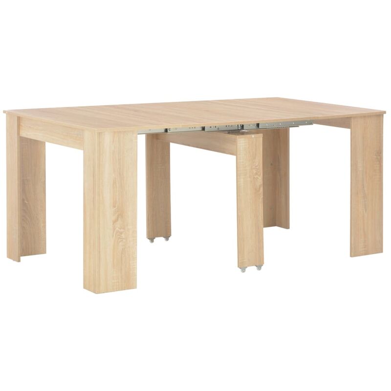 

Mesa de comedor extensible color roble Sonoma 175x90x75 cm - Marrón