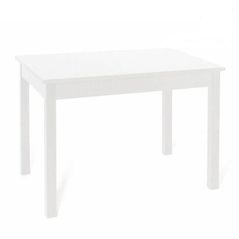 Mesa de comedor extensible íntegramente en madera de melamina 90x160 - 200 cm blanco