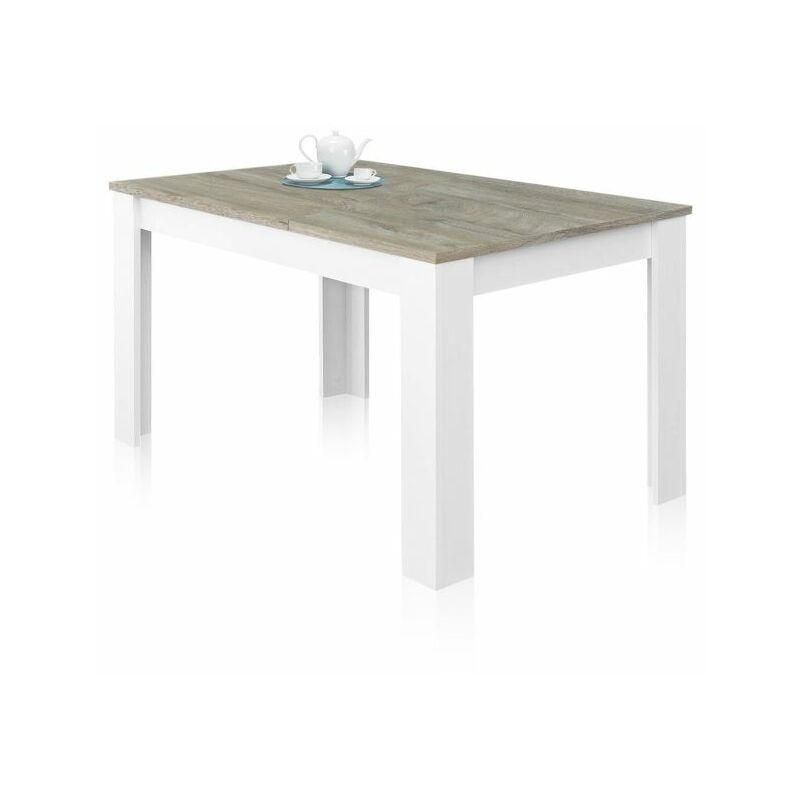 

Mesa de comedor extensible Kendra 140Blanco Artik (Blanco Mate) – Roble Alaska