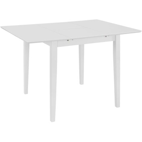 Mesa de comedor extensible MDF blanca (80-120)x80x74 cm