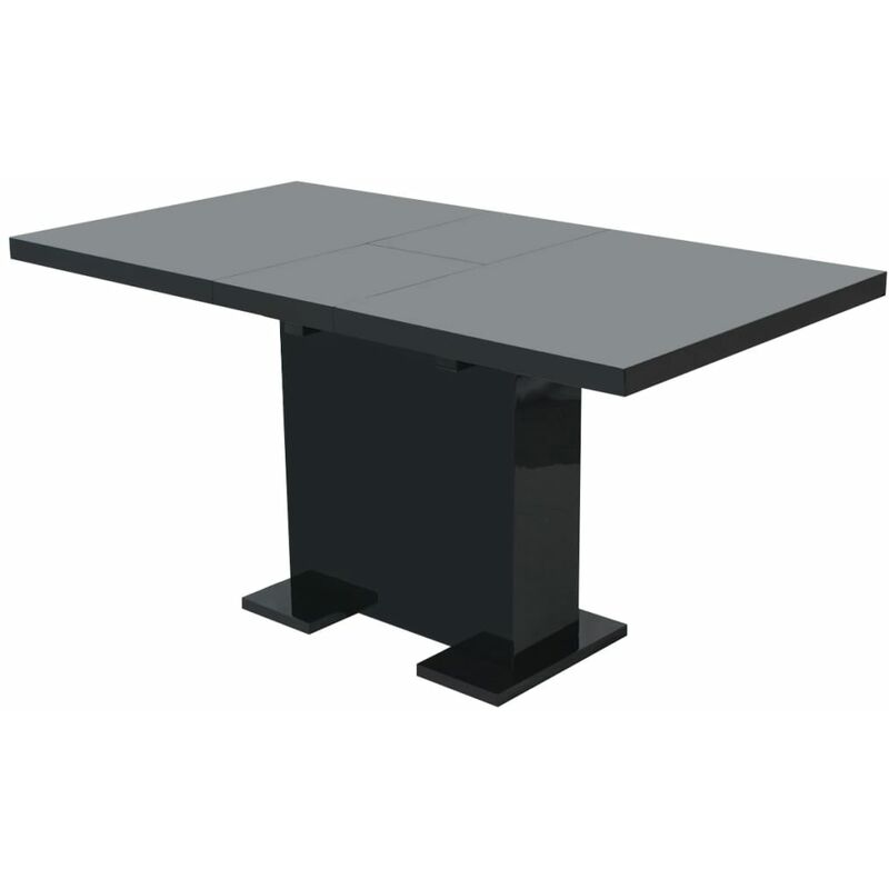 

Mesa de comedor extensible negra brillante - Negro