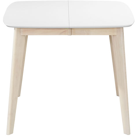 Mesa comedor extensible en blanco roble LUCAS - Momma Home