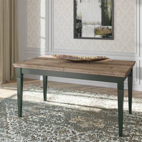 Mesa de comedor extensible para 6-8 personas Martin Verde y Madera
