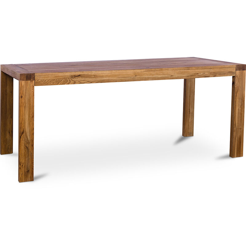 

Mesa de Comedor Extensible Vintage en Madera (120-180x80 CM) - Eleonor Madera natural Roble macizo, Chapa de roble