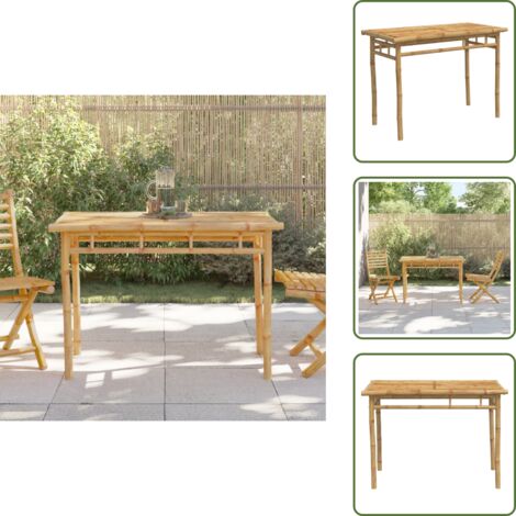 Mesa de comedor exterior - vidaXL Mesa de comedor de jardín bambú 110x55x75 cm - Mesa de jardín bambú
