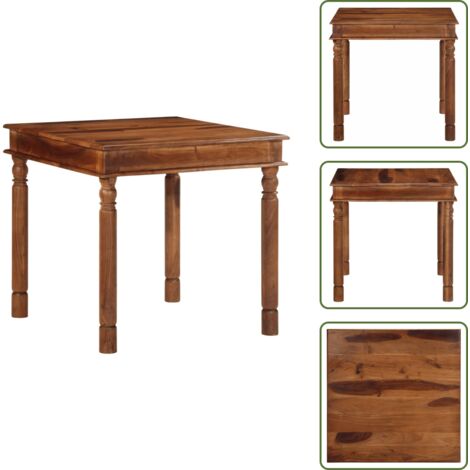 Mesa de comedor exterior - vidaXL Mesa de comedor madera maciza de acacia 80x80x77 cm - Mesa de comedor interior