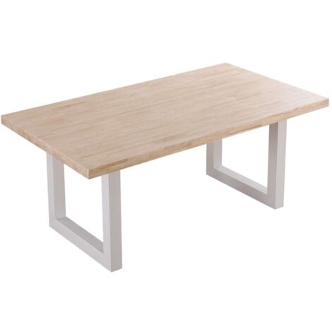 Mesa de comedor fija Loft-180 Roble Nordish/Blanco 76 cm(alto)180 cm(ancho)100 cm(largo)
