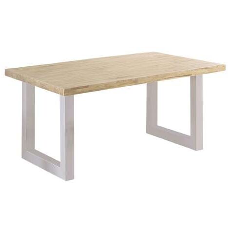 Mesa de comedor fija Loft Outdoor Roble nordish/ blanco, 160cm(ancho) 100cm(fondo) 76cm(alto).