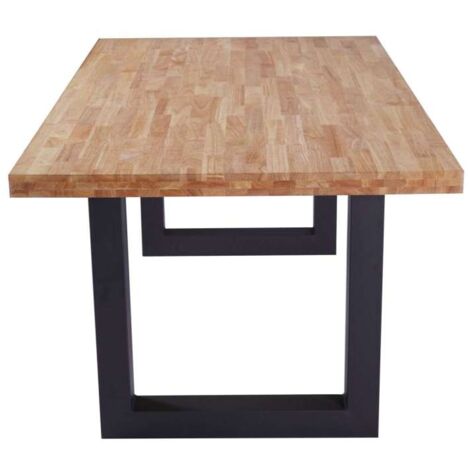 Mesa de comedor fija Loft Roble nordish/negro 160 cm(ancho) 100 cm(fondo) 75 cm(alto).