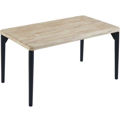 Mesa de comedor fija Moon acabado Roble nordish/negro, 76cm(alto) 140cm(ancho) 80cm(largo)