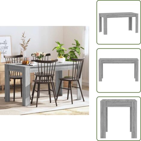 Mesa de comedor gris - vidaXL Mesa de comedor madera contrachapada gris Sonoma 140x74,5x76 cm - Mesa de comedor de madera