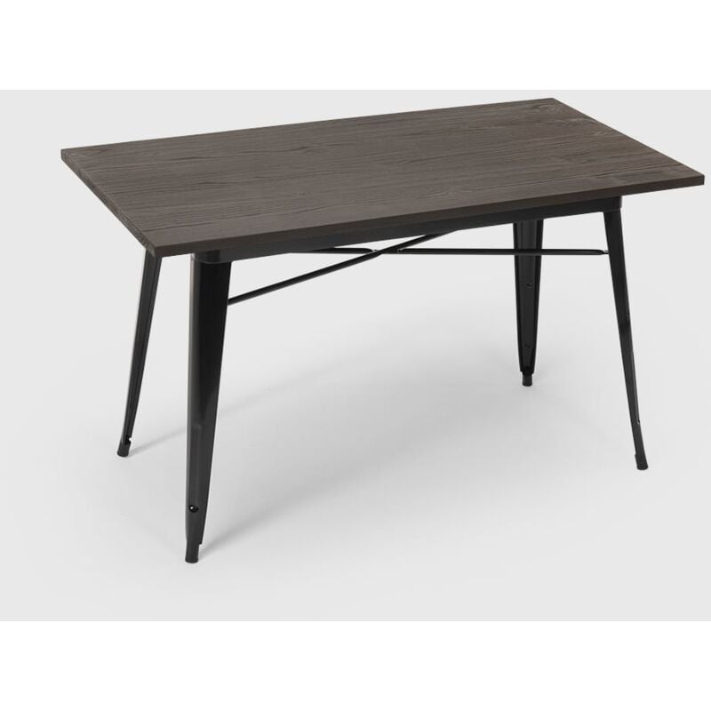 

Mesa de comedor industrial 120x60 design tolix metal madera rectangular Caupona