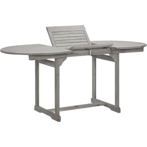 Mesa de comedor jardín madera maciza acacia (120-170)x80x75 cm