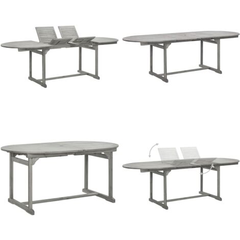 Mesa de comedor jardín madera maciza acacia (160-240)x100x75 cm - Mesa de comedor exterior - Madera maciza