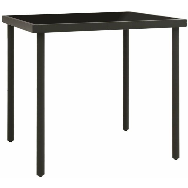 

Mesa de comedor jardin vidrio y acero gris antracita 80x80x72cm